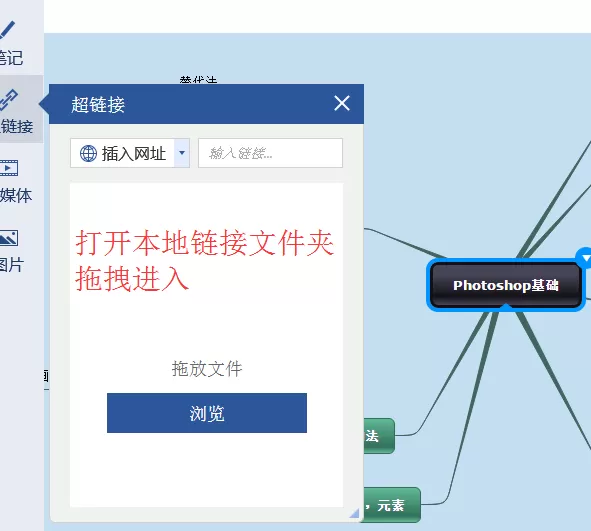 在迅捷思维导图中添加超链接的具体操作