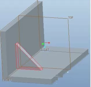 在ProE中通过轮廓筋绘制零件模型的具体操作