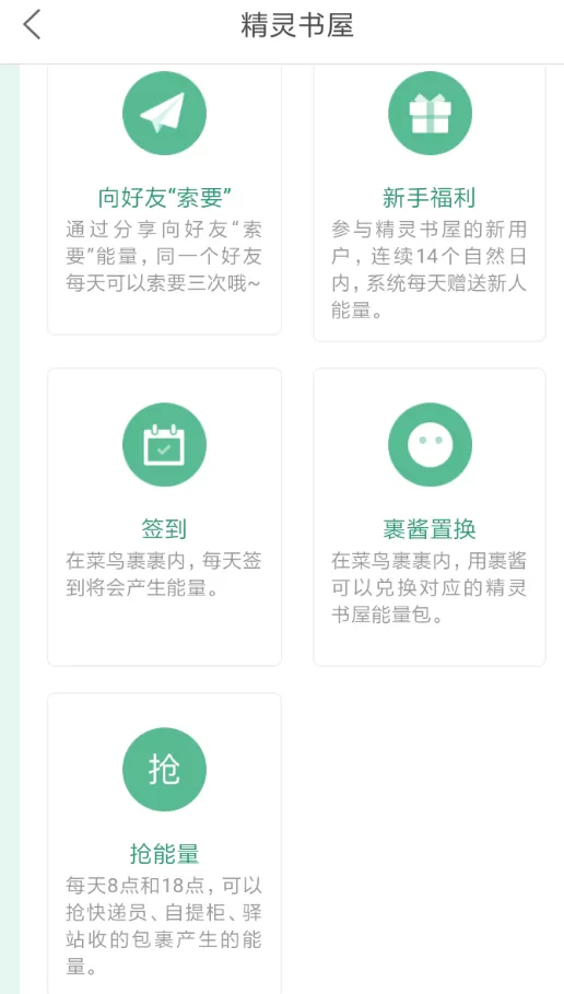 菜鸟裹裹如何收集精灵书屋能量？