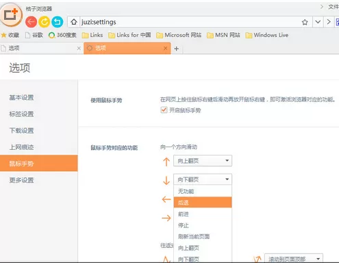 在桔子浏览器电脑版中使用鼠标手势的详细步骤
