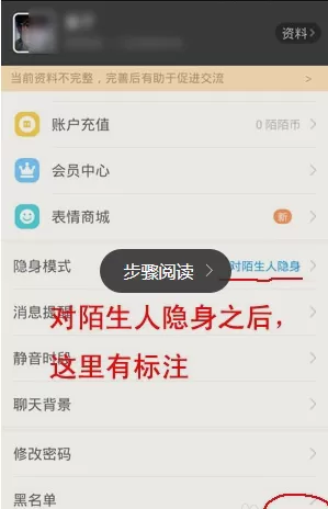 陌陌设置隐身的图文步骤