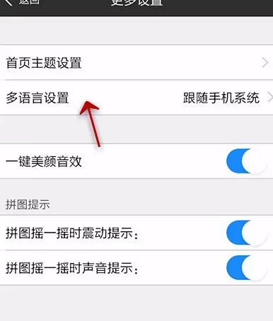 在手机美图秀秀中进行设置语言的详细步骤