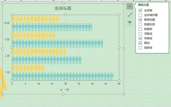 Excel制作人形条形图表的图文教程