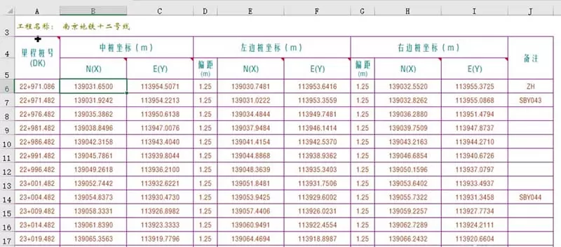 cad利用excel绘制线路曲线的详细教程