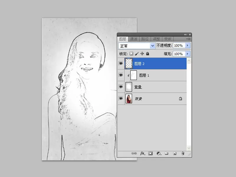 ps为普通人物照片打造出圆珠笔画效果的操作步骤