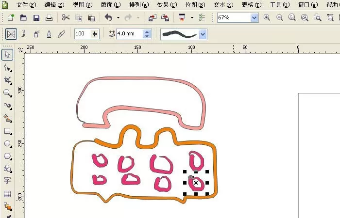使用cdr绘画出老式电话机图形的详细操作步骤