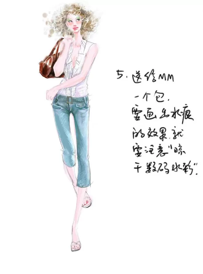 Painter手绘女子时装效果图的教程