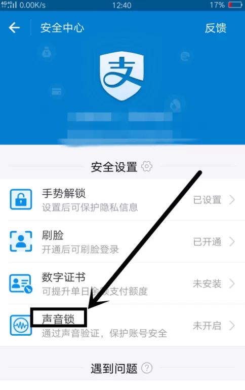 支付宝设置声音锁的图文教程