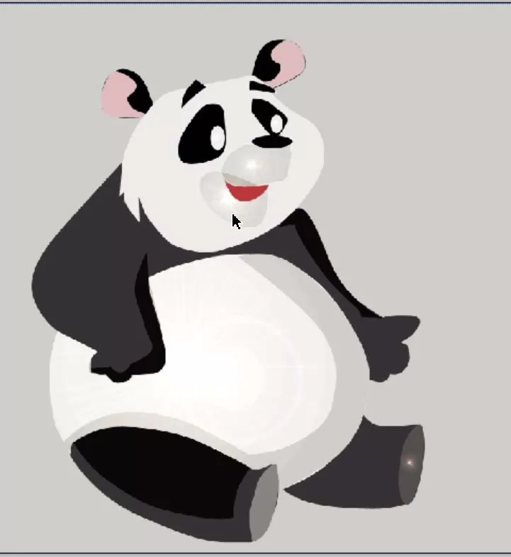 ps手绘卡通熊猫的操作教程