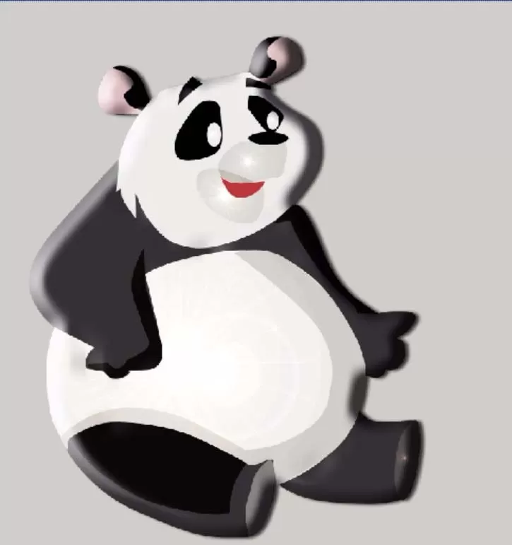 ps手绘卡通熊猫的操作教程