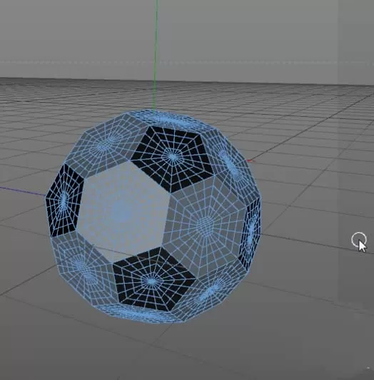 C4D绘制出立体足球模型的操作方法