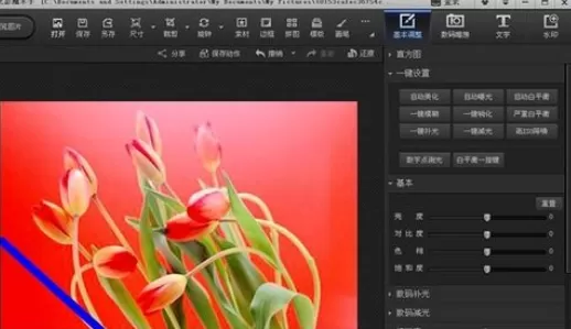 利用光影魔术手实现在图片上添加直线的具体方法