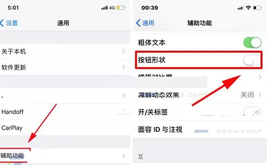 在iPhone X中进行设置按钮形状的详细步骤
