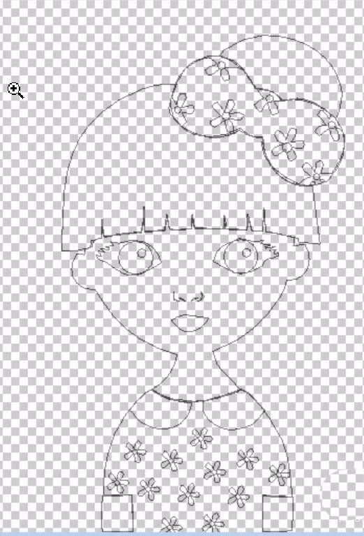 ps制作出卡通蝴蝶结女孩图形的操作步骤