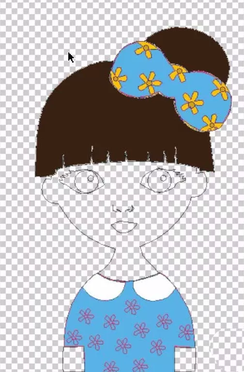 ps制作出卡通蝴蝶结女孩图形的操作步骤