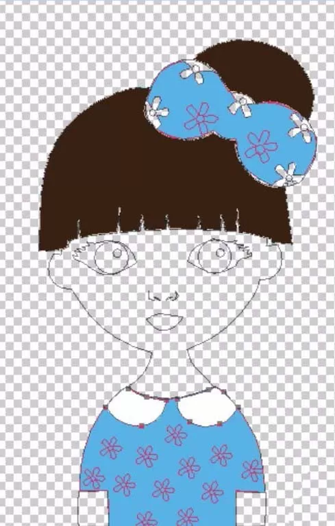 ps制作出卡通蝴蝶结女孩图形的操作步骤