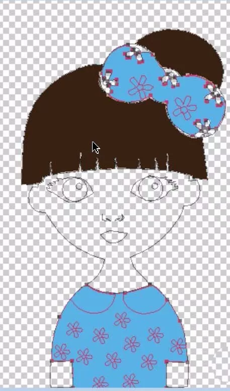 ps制作出卡通蝴蝶结女孩图形的操作步骤