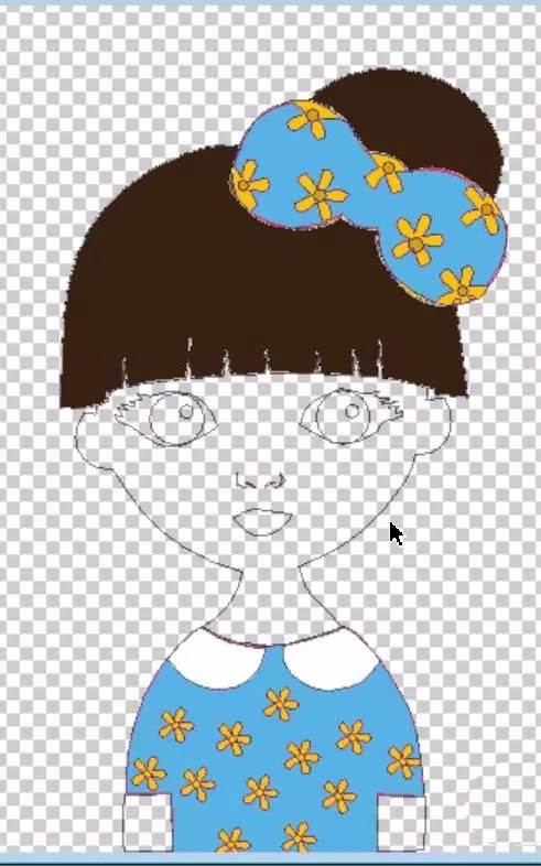 ps制作出卡通蝴蝶结女孩图形的操作步骤