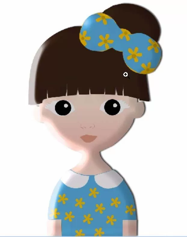ps制作出卡通蝴蝶结女孩图形的操作步骤