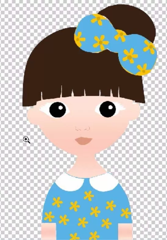 ps制作出卡通蝴蝶结女孩图形的操作步骤