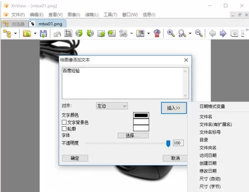 使用xnview在图片上添加文本的具体操作