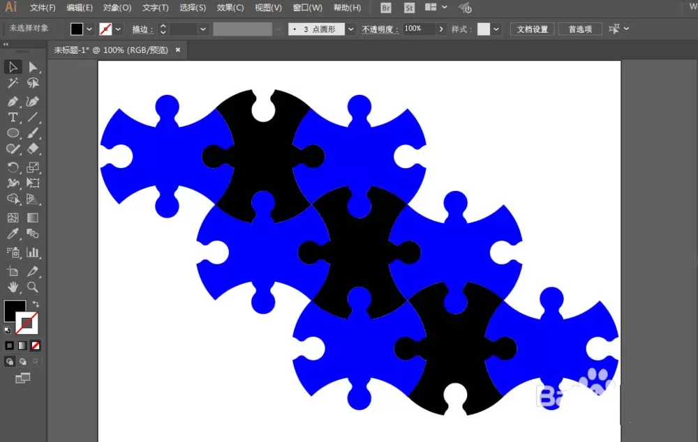 ai打造出拼图效果的操作步骤