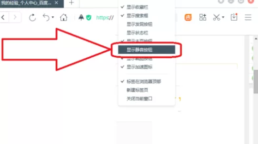 在百度浏览器中实现隐藏及显示静音按钮的详细步骤