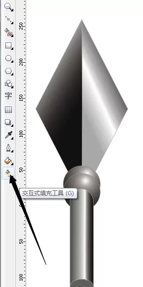 在cdr中绘画出尖尖立体矛的详细步骤