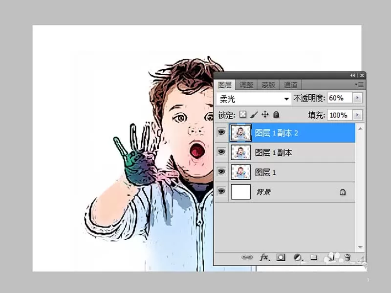 ps为儿童照片做出手绘漫画效果的操作方法
