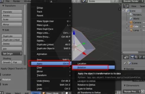 在blender中实行旋转模型的详细操作方法
