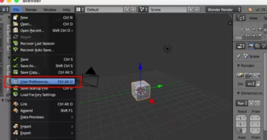 在blender中进行设置恢复初始的具体操作方法