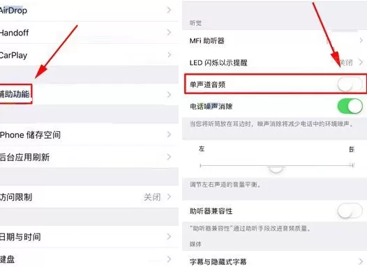 在iPhone X中开启单声道音频功能的具体方法