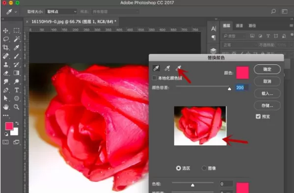 使用Photoshop软件更换图片区域颜色的具体操作