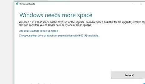 在win10中升级电脑应用程序提示c盘空间不足的解决方法