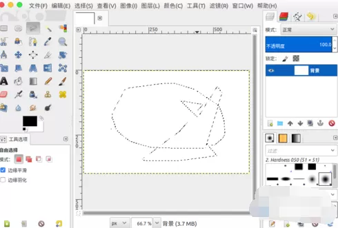 在gimp软件中取消选区的具体操作