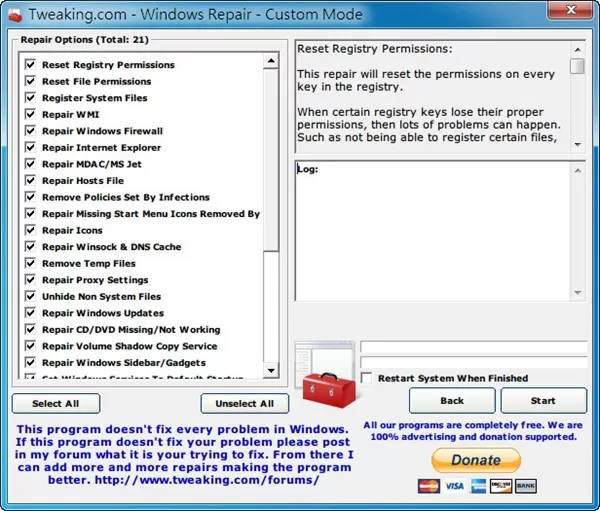 windows repair的具体使用方法介绍