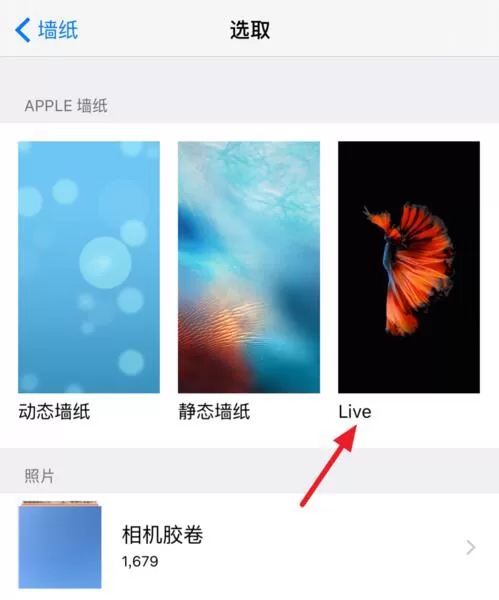 在iPhone7中设置Live动态壁纸的具体步骤