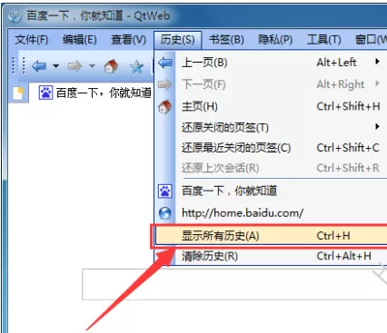 怎样才能删除qtweb浏览器中的历史记录?