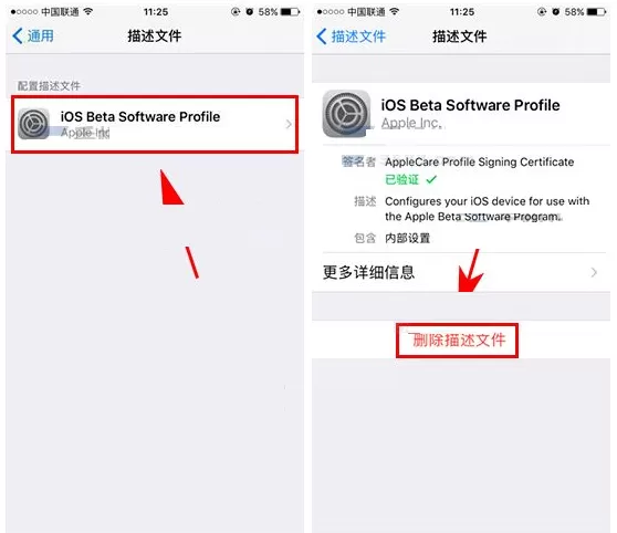 iPhone7Plus手机中删除描述文件的具体操作