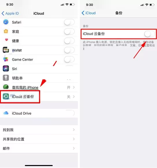 在iPhone X中开启iCloud云备份的具体操作