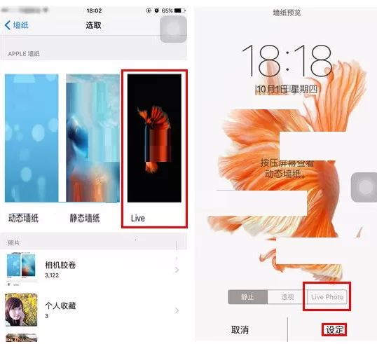 在苹果iPhone6S中设置Live动态壁纸的图文教程