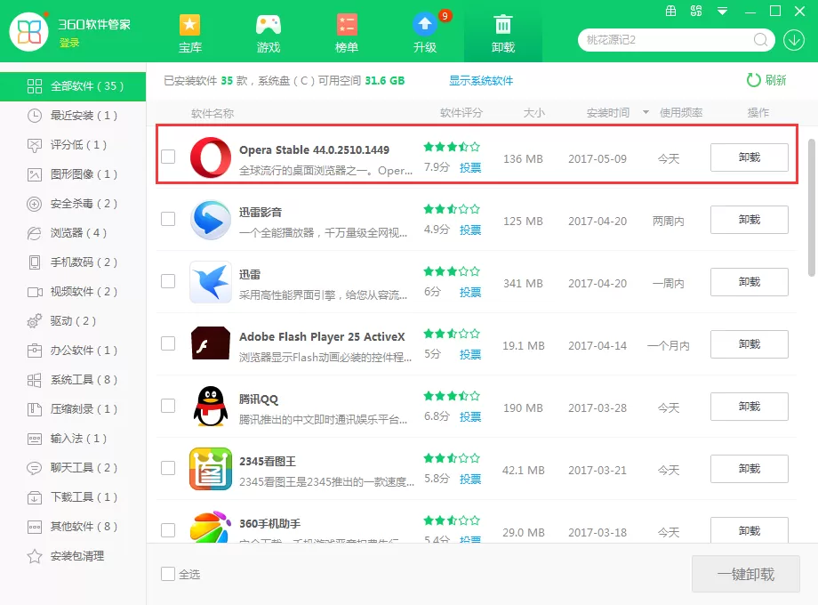 卸载Opera浏览器的几种方法介绍