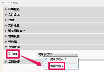 在Lightroom中实行添加水印的具体操作
