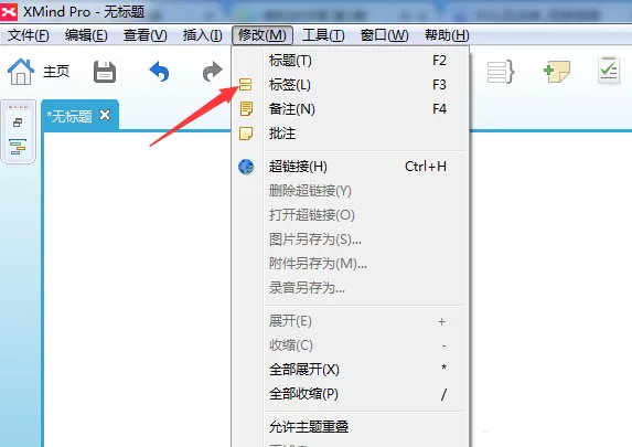 在xmind思维导图中添加标签的具体操作