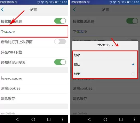 在4G浏览器中进行设置字体大小的详细步骤