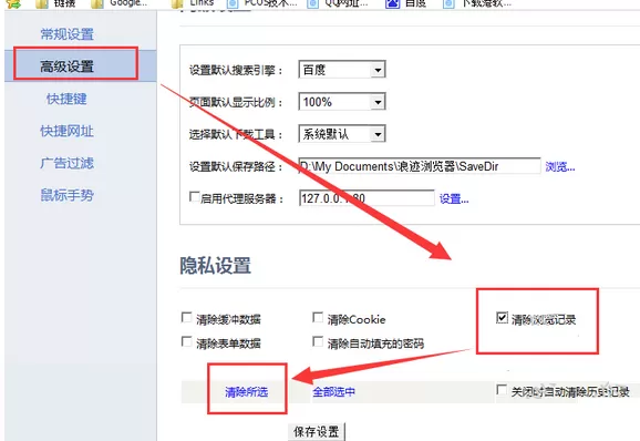 在浪迹浏览器中删除历史记录的具体操作