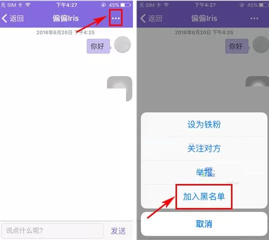 在板栗APP中拉黑对方的具体操作