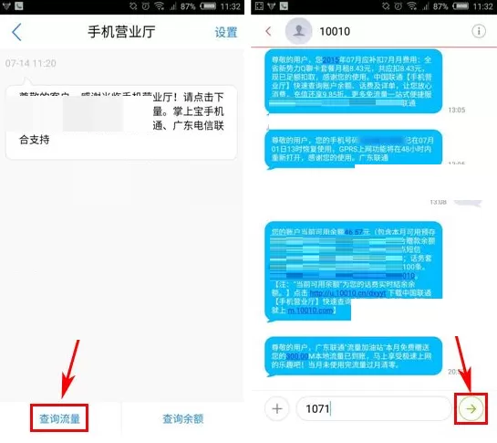 在掌上宝电话APP中查询上网流量的具体操作