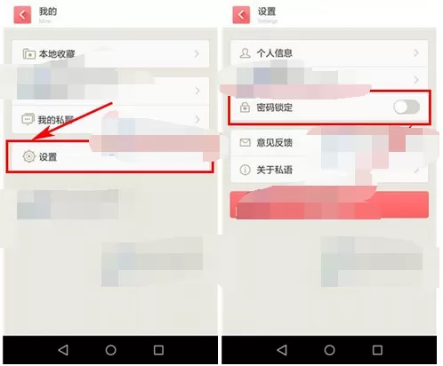 在私语app中开启密码锁定的具体方法