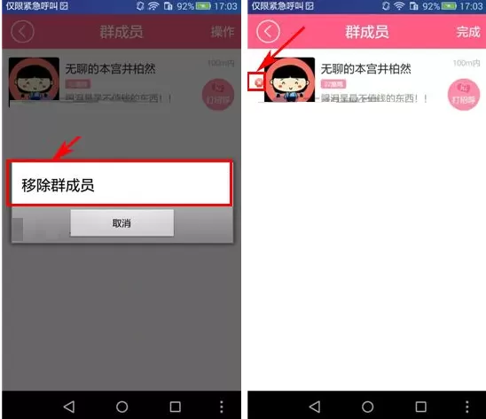 在陪聊群组中移除群成员的具体操作